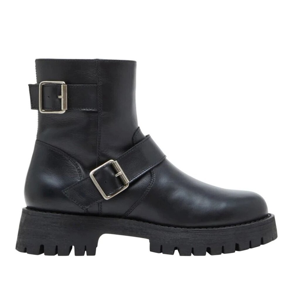 Steve Madden Womens 7 Crusader Genuine Leather Inside Zip Lug Boot